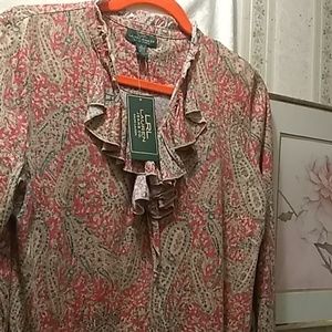 Ralph Lauren jeans co. Paisley top NWT